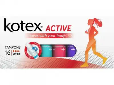 Тампоны Active Super 16 шт. Kotex наличный и безналичный расчет