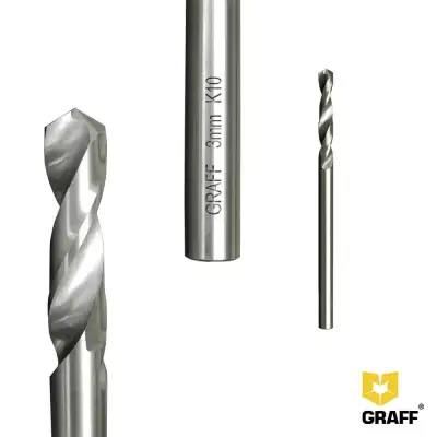 Сверло по металлу цельнотвердосплавное (монолитное) 3,0 мм K10 GRAFF в пласт.коробке наличный и безналичный расчет