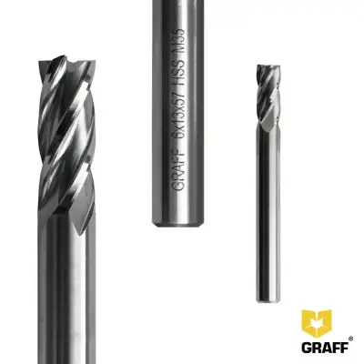Фреза концевая четырехзаходная 6х57х13х6 мм по металлу HSS M35 GRAFF наличный и безналичный расчет