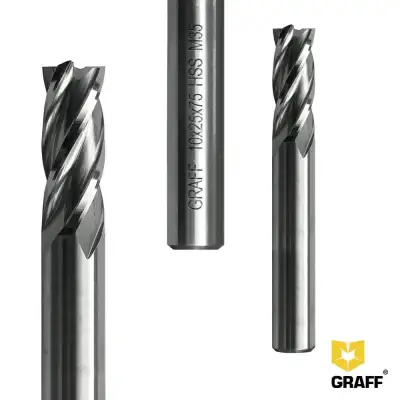 Фреза концевая четырехзаходная 10х75х25х10 мм по металлу HSS M35 GRAFF наличный и безналичный расчет