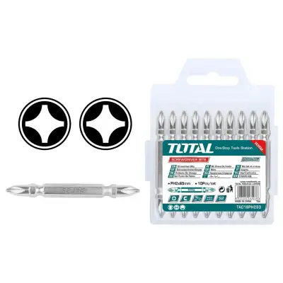 Бита двухсторонняя PH2 + PH2 65 мм TOTAL TAC16PH233 (10 шт) наличный и безналичный расчет
