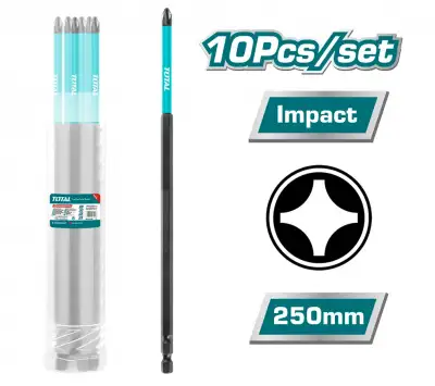 Бита ударная PH2 250 мм TOTAL TACIM16PH2103 (10 шт) наличный и безналичный расчет