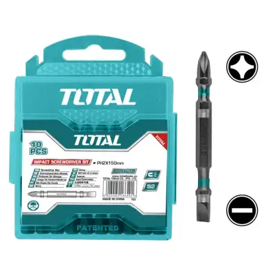 Бита ударная двухсторонняя PH2 + SL6,0 65 мм TOTAL TACIM16HL133 (10 шт) наличный и безналичный расчет