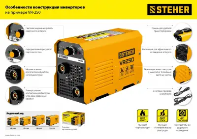 Сварочный аппарат инверторный, 250 А, STEHER наличный и безналичный расчет