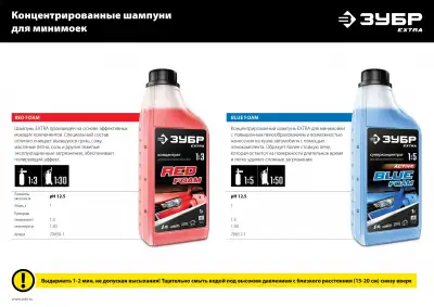 ЗУБР EXTRA шампунь для минимоек универсальный, 1 л наличный и безналичный расчет