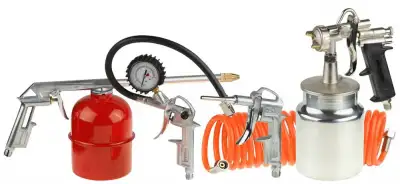 Набор пневматический STAYER ″MASTER″ универсальный: краскораспылитель с нижним бачком, пистолеты, пневмошланг, 5 предм наличный и безналичный расчет