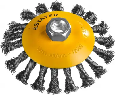 STAYER ″PROFESSIONAL″. Щетка коническая для УШМ, жгутированная стальная проволока 0,5мм, 115ммхМ14 наличный и безналичный расчет