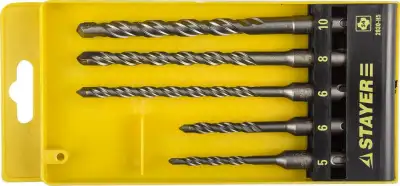 STAYER Набор буров SDS-plus 5 шт: 5 x 110, 6 x 110, 6 x 160, 8 x 160, 10 x 160 мм, Professional наличный и безналичный расчет
