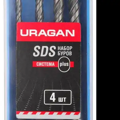 URAGAN Набор буров SDS-plus 4 шт: 5 х 160, 6 х 160, 8 х 160, 10 х 160 мм наличный и безналичный расчет