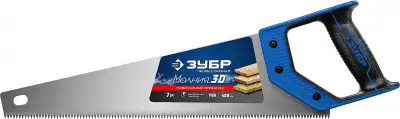 Ножовка универсальная (пила) ″МОЛНИЯ-3D″ 400мм, 7TPI, 3D зуб, точный рез вдоль и поперек волокон, для средних заготовок из всех видов материалов, ЗУБР наличный и безналичный расчет
