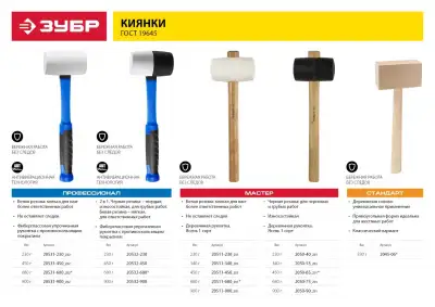 Белая резиновая киянка ЗУБР 450 г наличный и безналичный расчет