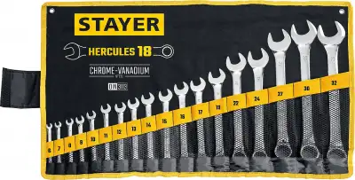 Набор комбинированных гаечных ключей 18 шт, 6 - 32 мм, STAYER HERCULES наличный и безналичный расчет