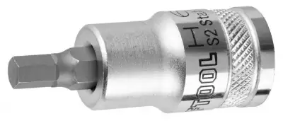 Торцовая бита-головка KRAFTOOL ″INDUSTRIE QUALITAT″, материал S2, HEX, сатинированная, 1/2″, H6 наличный и безналичный расчет