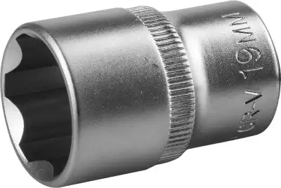 Торцовая головка ЗУБР ″Мастер″ (1/2″), Cr-V, SUPER LOCK, хроматированное покрытие, 19 мм наличный и безналичный расчет