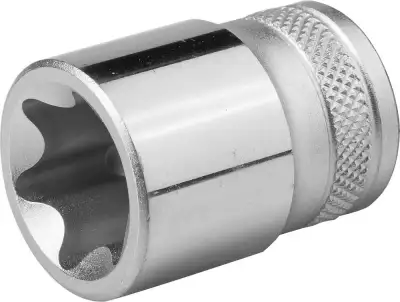 Торцовая головка KRAFTOOL ″INDUSTRIE QUALITAT″, Cr-V, внешний TORX, хромосатинированная, 1/2″, Е 24 наличный и безналичный расчет