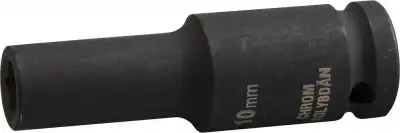 Торцовая головка KRAFTOOL ″INDUSTRIE QUALITAT″ ударная, удлиненная (1/2″), FLANK, Cr-Mo, фосфатированная, 10 мм наличный и безналичный расчет