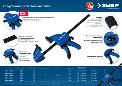 ППС-900/85 струбцина пистолетная 900/85 мм, ЗУБР наличный и безналичный расчет