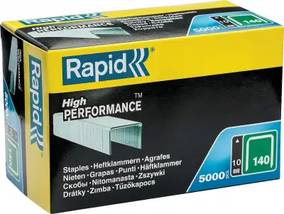 RAPID 10 мм широкие скобы, супертвердые, профессиональные тип 140 (G / 11 / 57), 5000 шт наличный и безналичный расчет