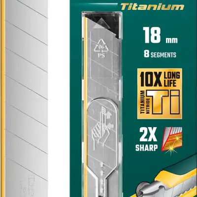 KRAFTOOL SOLINGEN Titanium 18 мм лезвия сегментированные с покрытием TiN, 8 сегментов, 5 шт наличный и безналичный расчет