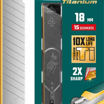 KRAFTOOL SOLINGEN Titanium 18 мм лезвия сегментированные с покрытием TiN, 15 сегментов, 5 шт наличный и безналичный расчет