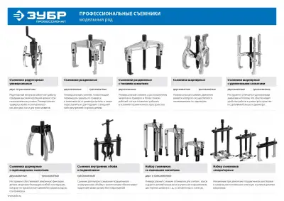 Съемник шарнирный 3-захватный, 110 мм, ЗУБР Профессионал 43318-110 наличный и безналичный расчет