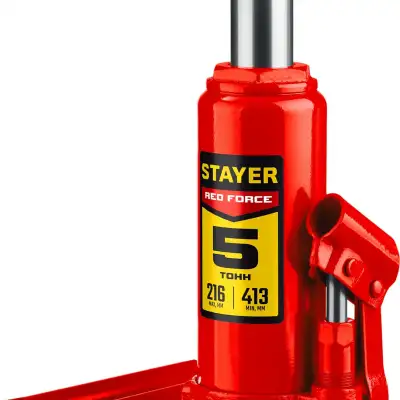 STAYER RED FORCE 5т 216-413мм домкрат бутылочный гидравлический наличный и безналичный расчет