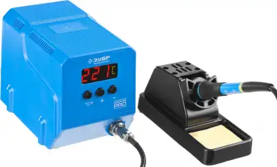 Низкотемпературная паяльная станция ЗУБР цифровая 60Вт, 50-480°C, керамический нагреватель, ПСН-60 наличный и безналичный расчет