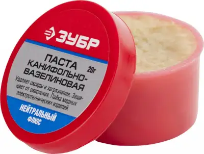 Паста ЗУБР паяльная канифольно-вазелиновая, пластиковая банка, 20гр наличный и безналичный расчет