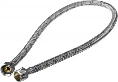 Подводка гибкая ЗУБР для воды, оплетка из нержавеющей стали, г/ш 1/2″ - 0,8м наличный и безналичный расчет