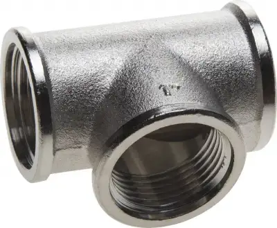 Тройник GENERAL FITTINGS никелированная латунь, г/г/г, 1″ наличный и безналичный расчет