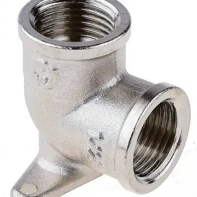 Уголок GENERAL FITTINGS с креплением к стене в двух точках, никелированная латунь, г/г, 1/2″ наличный и безналичный расчет