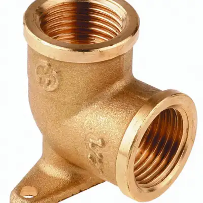 Уголок GENERAL FITTINGS с креплением к стене в двух точках, латунь, г/г, 1/2″ наличный и безналичный расчет