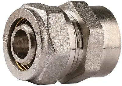 Соединитель ЗУБР с внутренней резьбой, цанга-гайка, 1/2″х20х2,0 мм, никель наличный и безналичный расчет