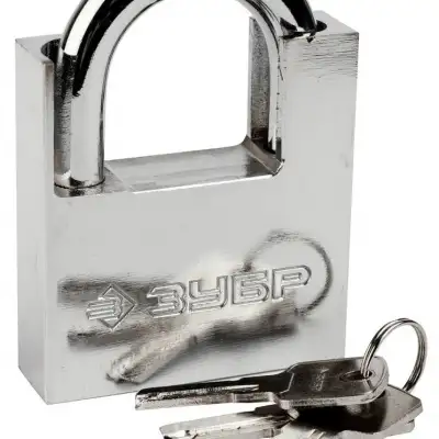 Замок ЗУБР ″ЭКСПЕРТ″ навесной, стальной корпус, закаленная дужка, с дополнительной защитой, 70мм наличный и безналичный расчет