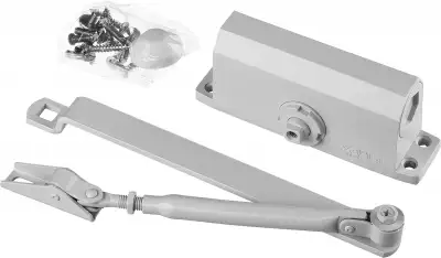 Доводчик дверной ЗУБР ″Профессионал″, для дверей массой до 80 кг, цвет белый наличный и безналичный расчет