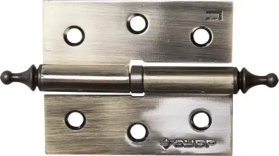 Петля дверная разъемная ЗУБР ″ЭКСПЕРТ″, 1 подшипник, цвет ст. латунь (AB), правая, с крепежом, 75х63х2,5мм,2шт наличный и безналичный расчет