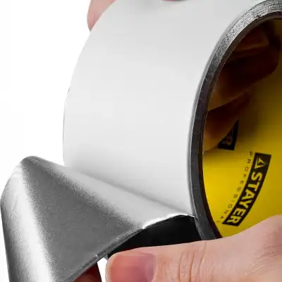 Алюминиевая лента, STAYER Professional 12268-75-50, до 120°С, 50мкм, 75мм х 50м наличный и безналичный расчет