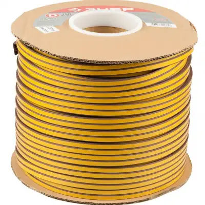 Резиновый уплотнитель ЗУБР самоклеящийся, профиль ″D″, размер 9х8мм, коричневый, 150м наличный и безналичный расчет