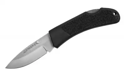 Нож STAYER складной с обрезиненной ручкой, средний наличный и безналичный расчет