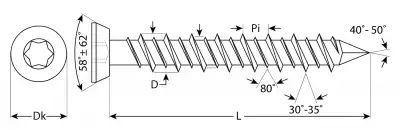 Шурупы ШБ-Х по бетону, 132 х 7.5 мм, 2 шт, хроматированные, ЗУБР Профессионал наличный и безналичный расчет