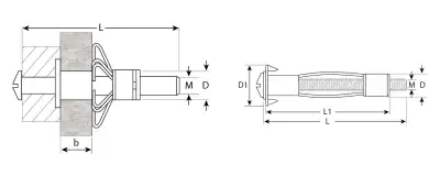 Анкер МОЛЛИ для пустотелых конструкций, М4х21х5мм, 4шт, с винтом PH2&SL, оцинкованный, ЗУБР наличный и безналичный расчет