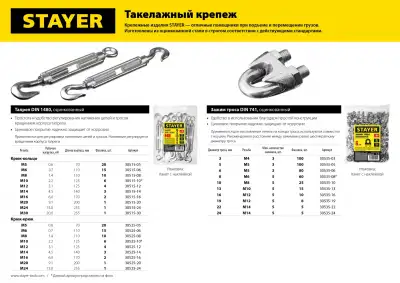 Зажим троса DIN 741, 16мм, 10 шт, оцинкованный, STAYER наличный и безналичный расчет