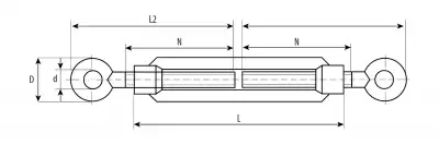 Талреп DIN 1480, кольцо-кольцо, М6, 1 шт, кованая натяжная муфта, оцинкованный, ЗУБР наличный и безналичный расчет