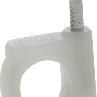 Скоба-держатель круглая СД-К 12 мм, 40 шт, с оцинкованным гвоздем, ЗУБР Профессионал наличный и безналичный расчет