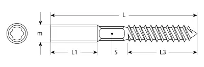 Шпилька сантехническая, шестигранник, Torx 25, М8x80мм, 1200шт, оцинкованная, ЗУБР наличный и безналичный расчет