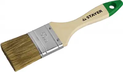 Кисть плоская STAYER ″LASUR-STANDARD″, смешанная (натуральная и искусственная) щетина, деревянная ручка, 50мм наличный и безналичный расчет