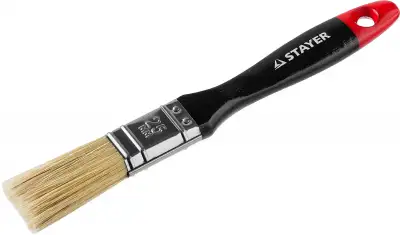 Кисть плоская STAYER ″UNIVERSAL-PROFI″, светлая натуральная щетина, деревянная ручка, 25мм наличный и безналичный расчет
