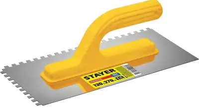 STAYER Master 130х270 мм, 6х6 мм, гладилка штукатурная зубчатая нержавеющая с пластиковой ручкой наличный и безналичный расчет