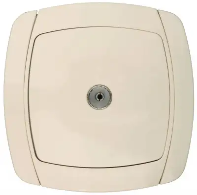 Розетка СВЕТОЗАР ″CITY LIGHT″ телевизионная одинарная в сборе, цвет бежевый наличный и безналичный расчет