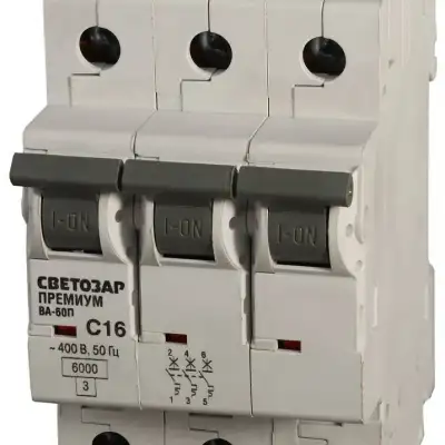 Выключатель автоматический СВЕТОЗАР ″ПРЕМИУМ″ 3-полюсный, 20 A, ″C″, откл. сп. 6 кА, 400 В наличный и безналичный расчет